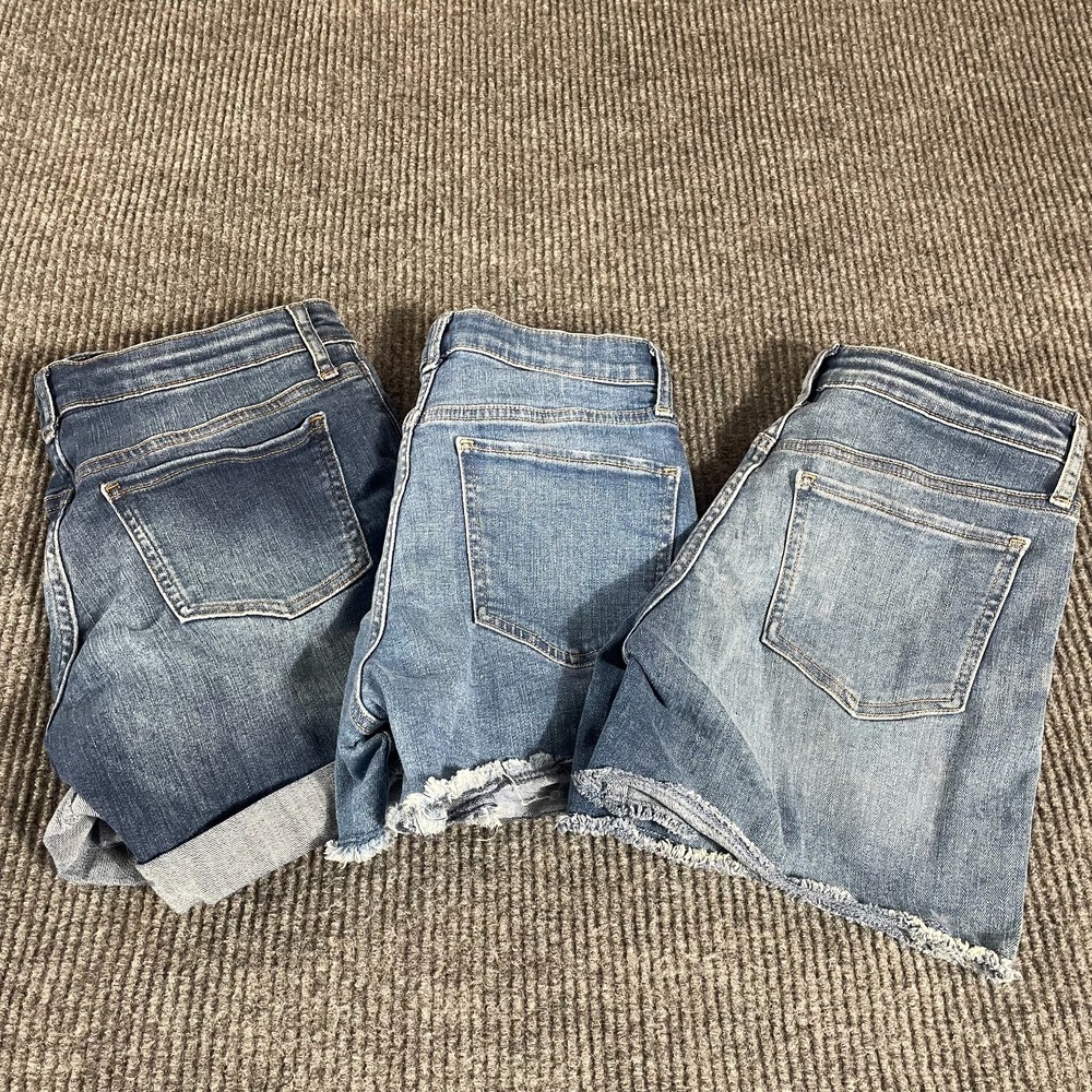 Gap Jean Shorts Kids Girls 18 Blue Denim Cut Off Cuffed Stretch Shortie Comfort‎